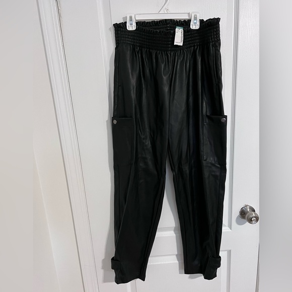 NWT high waisted vegan leather joggers - Picture 1 of 3